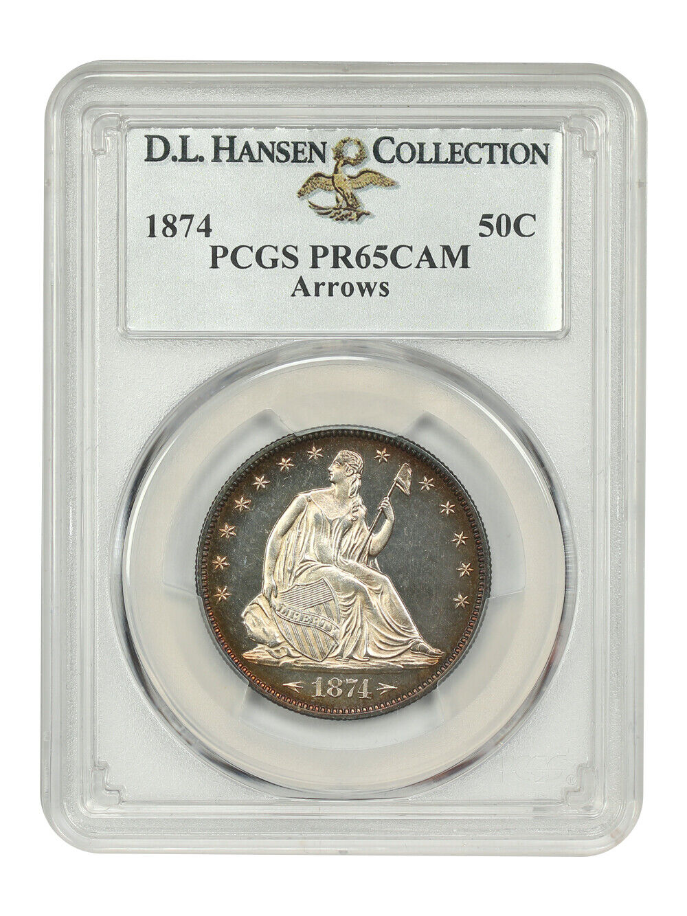 1874 50C PCGS PR65CAM (Arrows) ex: D.L. Hansen