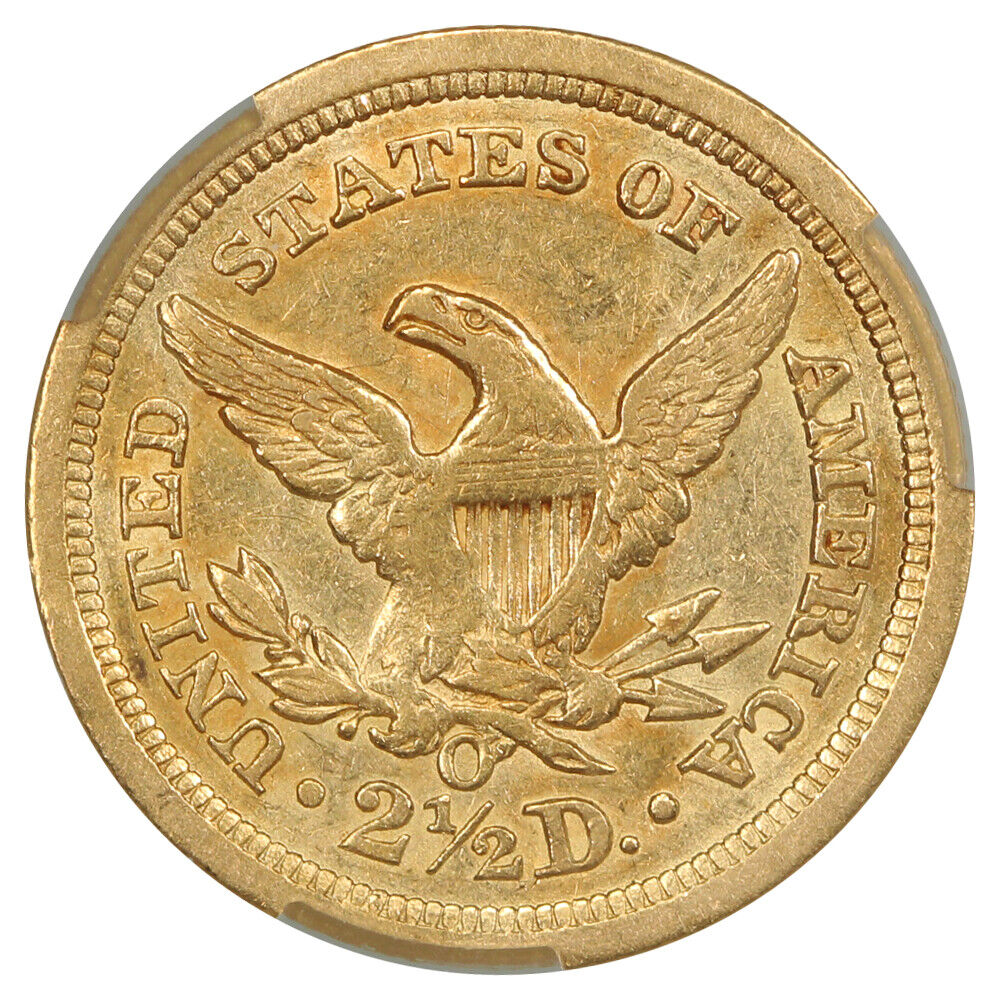 1846-O $2.50 CACG AU58 - Liberty Head $2.5