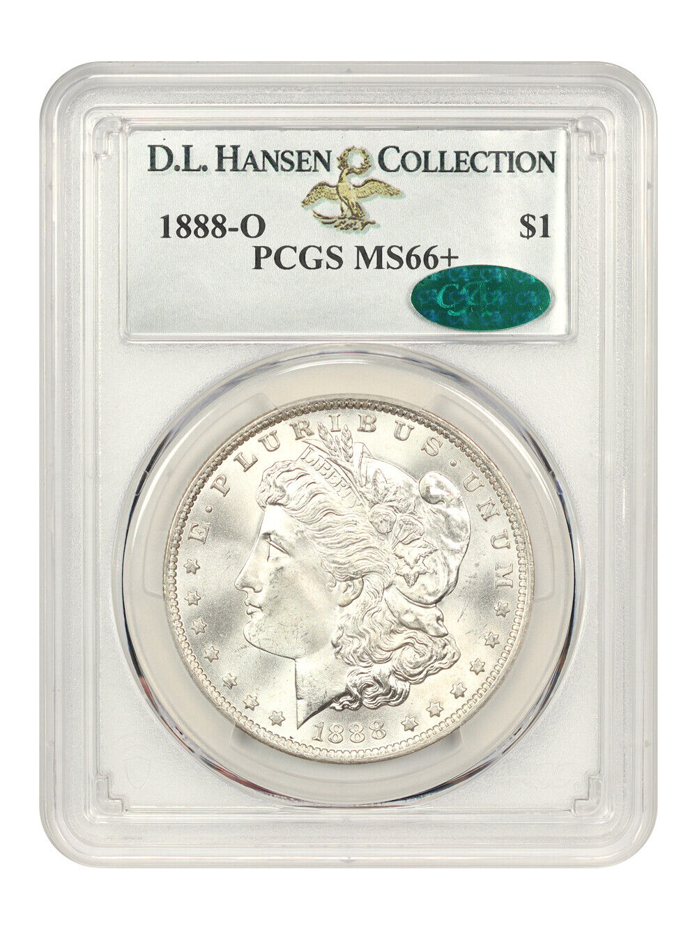 1888-O $1 PCGS/CAC MS66+ ex: D.L. Hansen