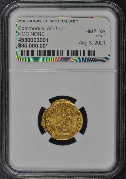 Commodus, AD 177-192 ROMAN Aureus NGC MS60 Fine Style