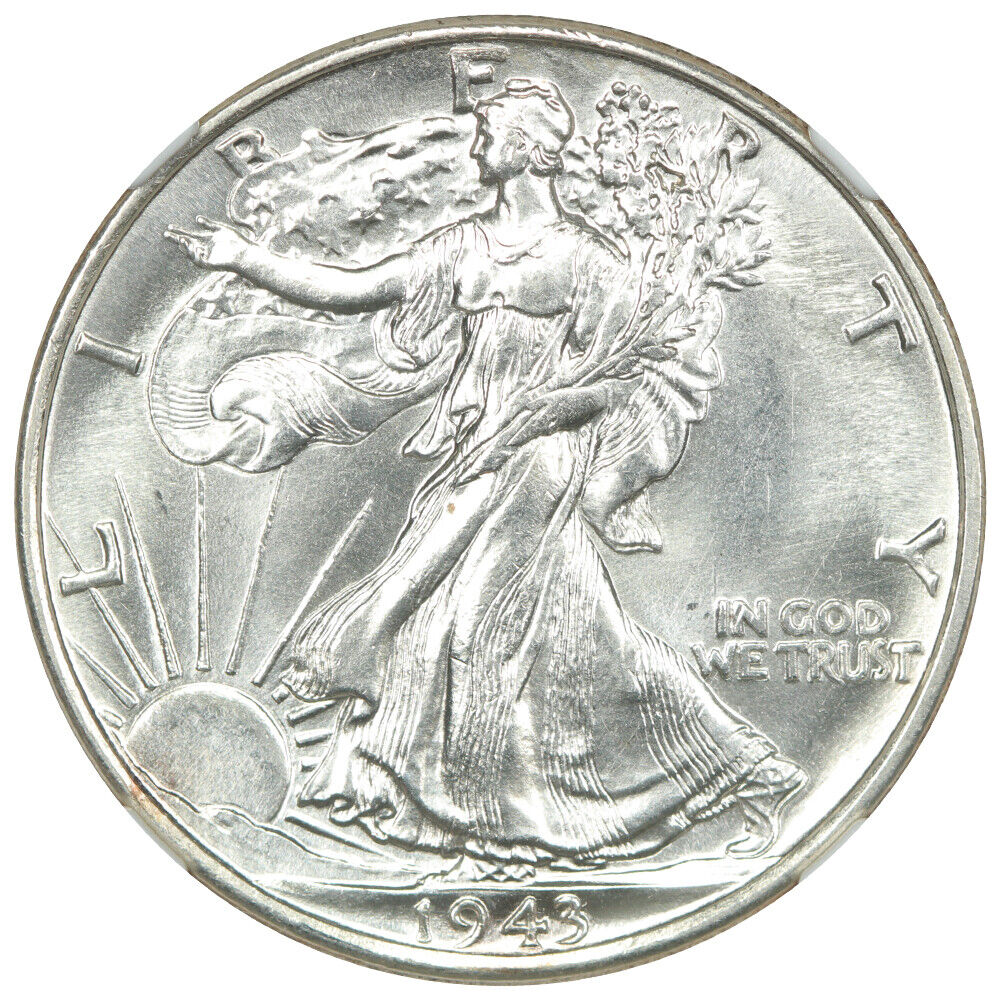 1943 50C NGC MS67+ - Walking Liberty Half Dollar