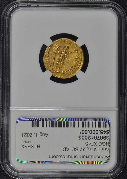 Augustus, 27 BC-AD 14 ROMAN EMPIRE AV Aureus NGC XF45