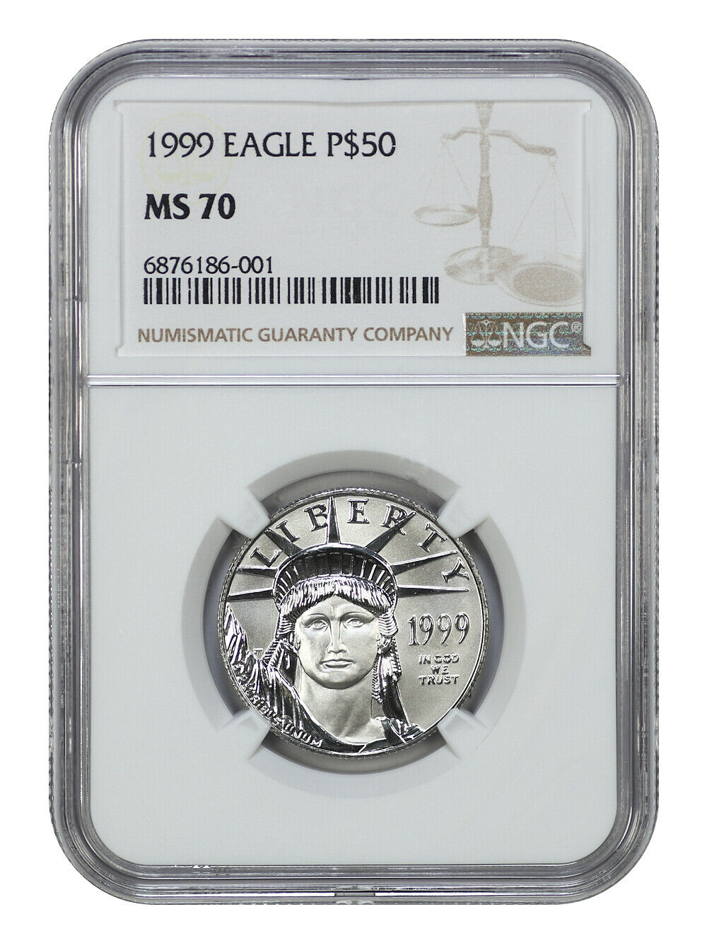 1999 $50 Statue of Liberty NGC MS70 - $50 Platinum Eagles