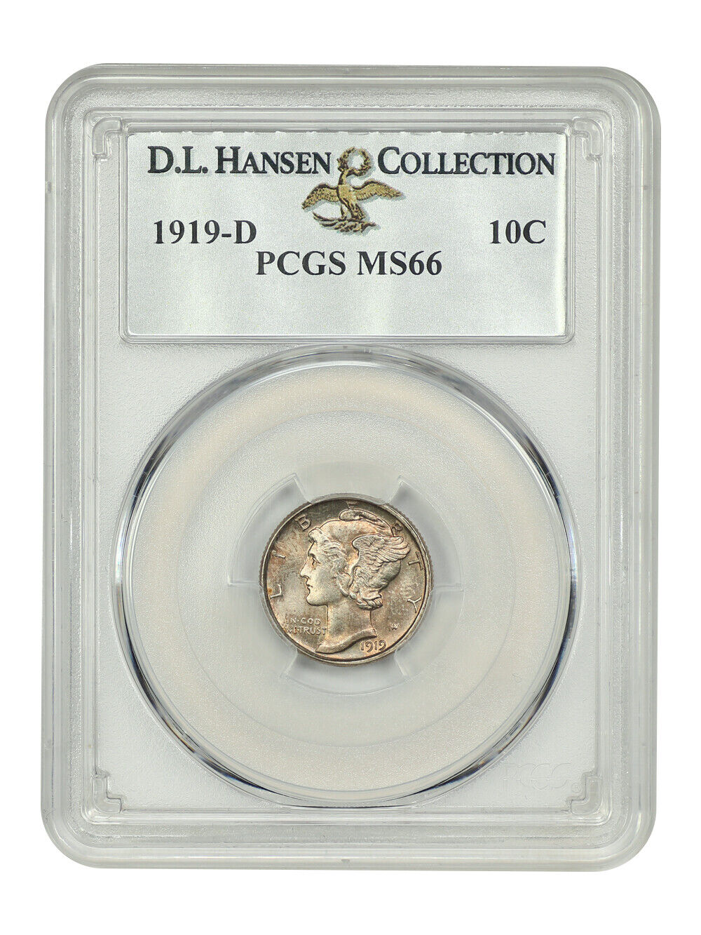 1919-D 10C PCGS MS66 ex: D.L. Hansen