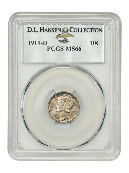 1919-D 10C PCGS MS66 ex: D.L. Hansen