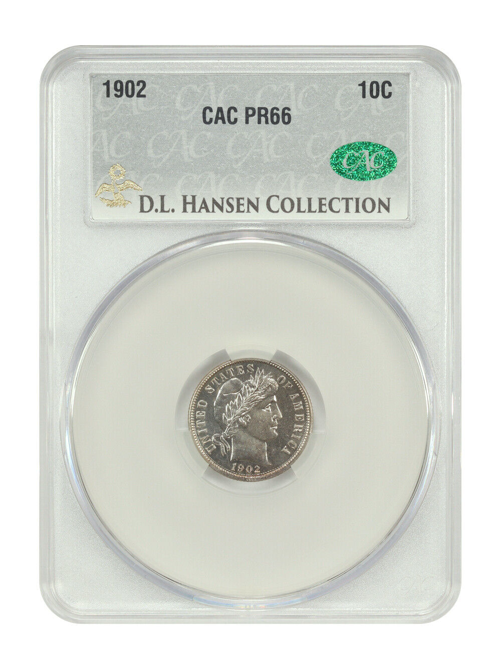 1902 10C CACG PR66 ex: D.L. Hansen - Barber Dime