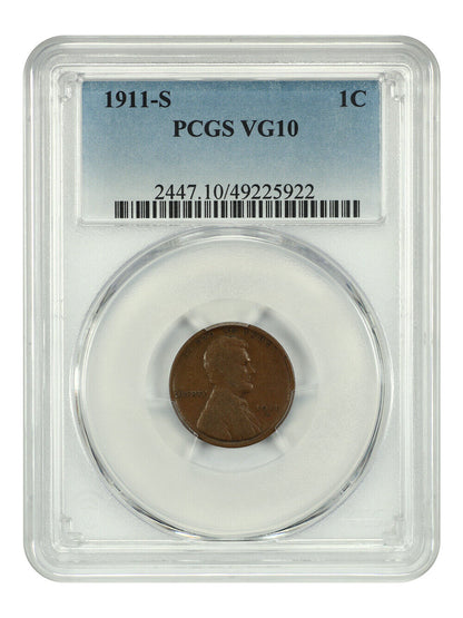 1911-S 1C PCGS VG10