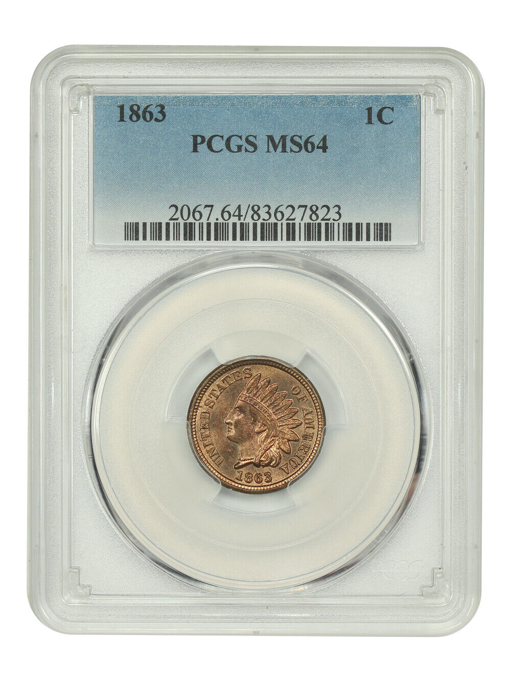 1863 1C PCGS MS64 - Indian Cent - Popular Copper-Nickel Cent