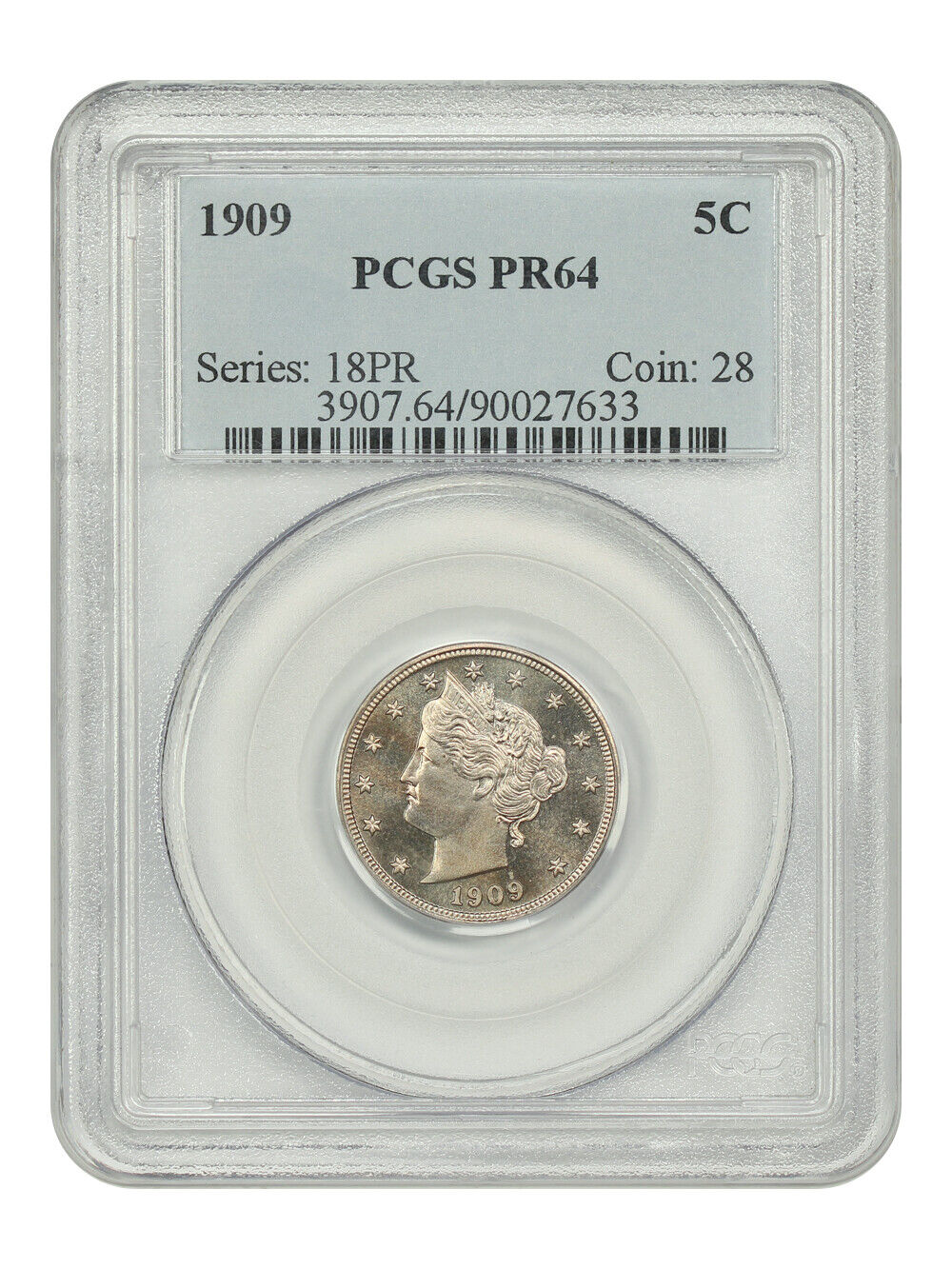 1909 5C PCGS PR64 - Liberty Nickel