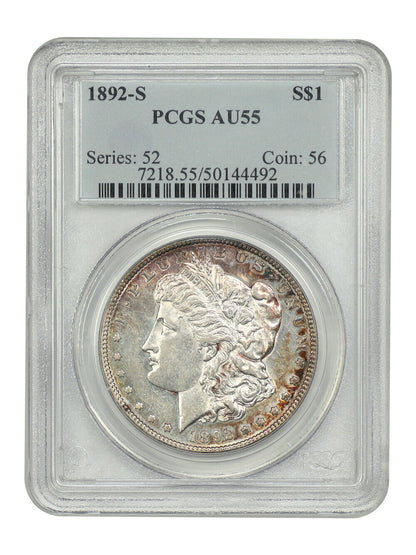 1892-S $1 PCGS AU55 - Morgan Dollar - Key Date Morgan Dollar