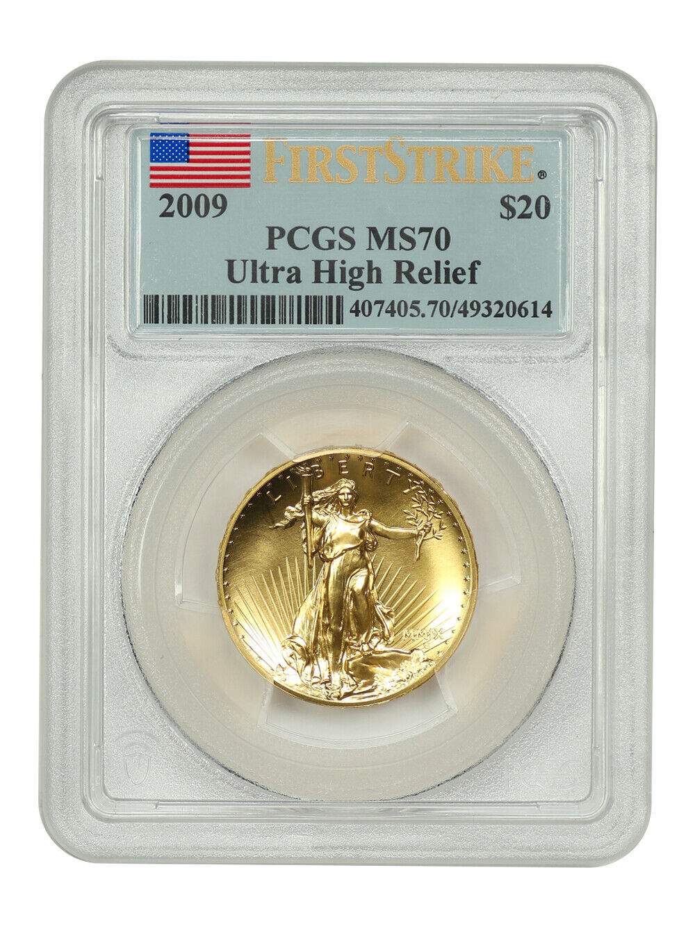 2009 $20 Ultra High Relief Double Eagle PCGS MS70 (First Strike)