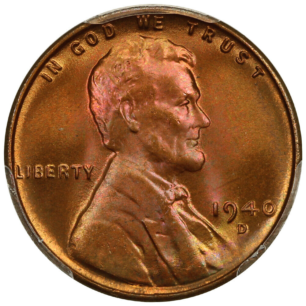 1940-D 1c PCGS/CAC MS67+ RD ex: D.L. Hansen