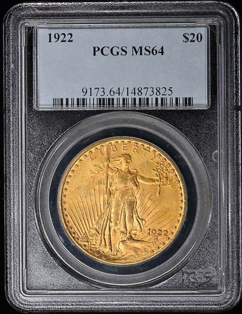 1922 $20 Saint Gaudens PCGS MS64