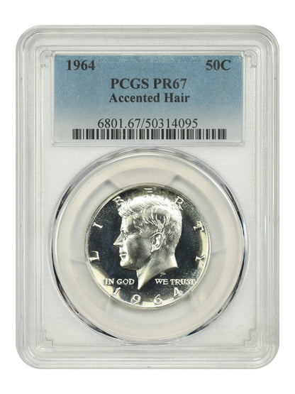 1964 50C PCGS PR67 (Accented Hair) - Kennedy Half Dollar - Popular Variety