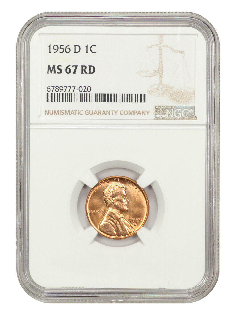 1956-D 1C NGC MS67RD