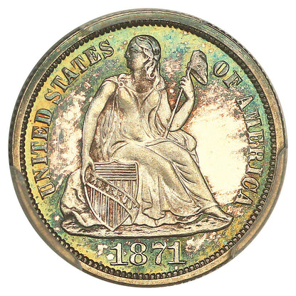 1871 10C PCGS PR66CAM ex: D.L. Hansen