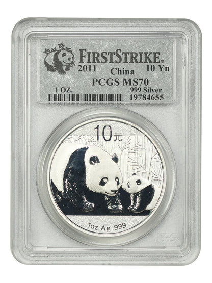 China: 2011 10Yn Silver Panda PCGS MS70 (First Strike) - Other