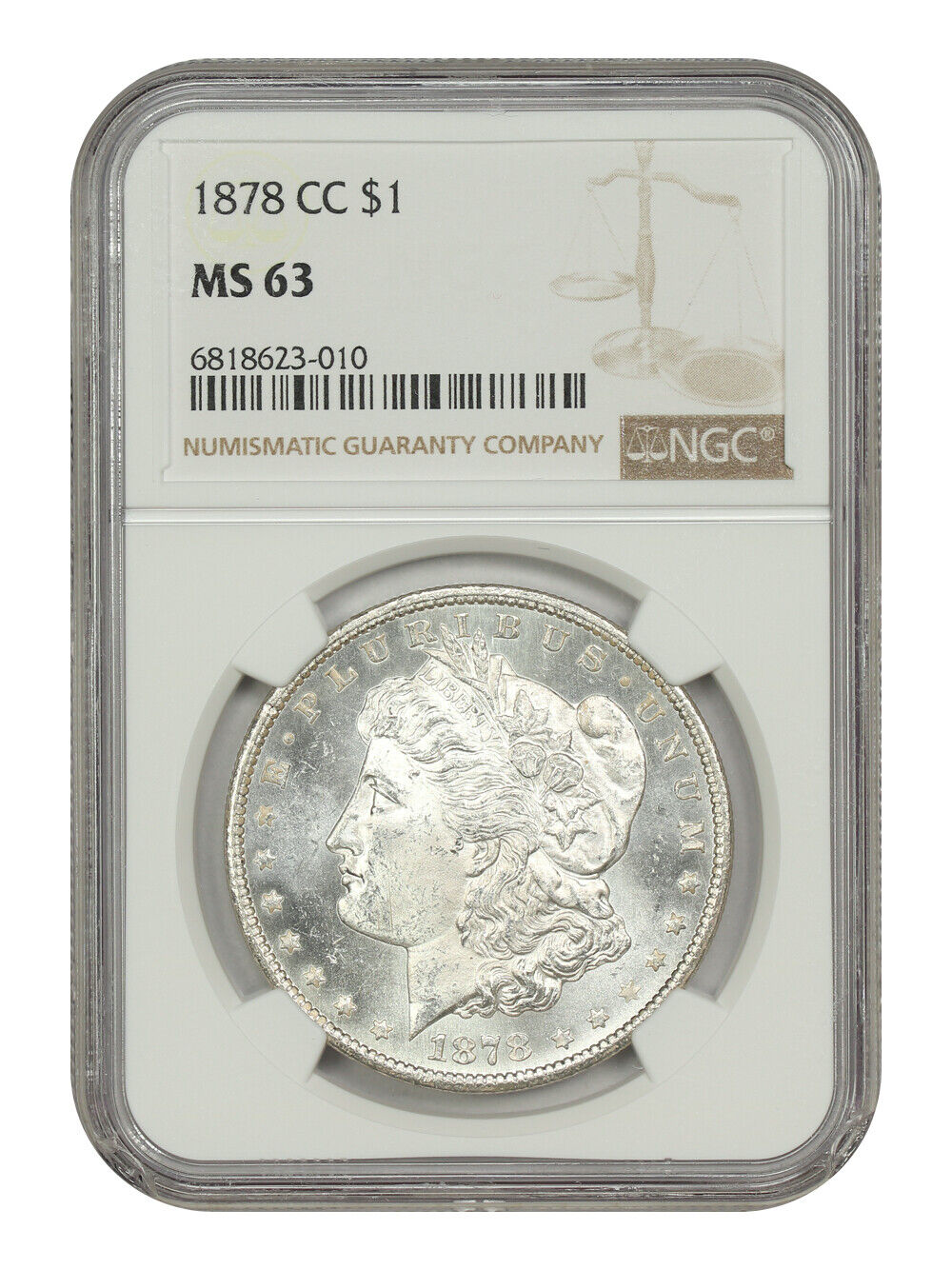 1878-CC $1 NGC MS63 - Morgan Dollar - Popular First-Year Carson City Morgan