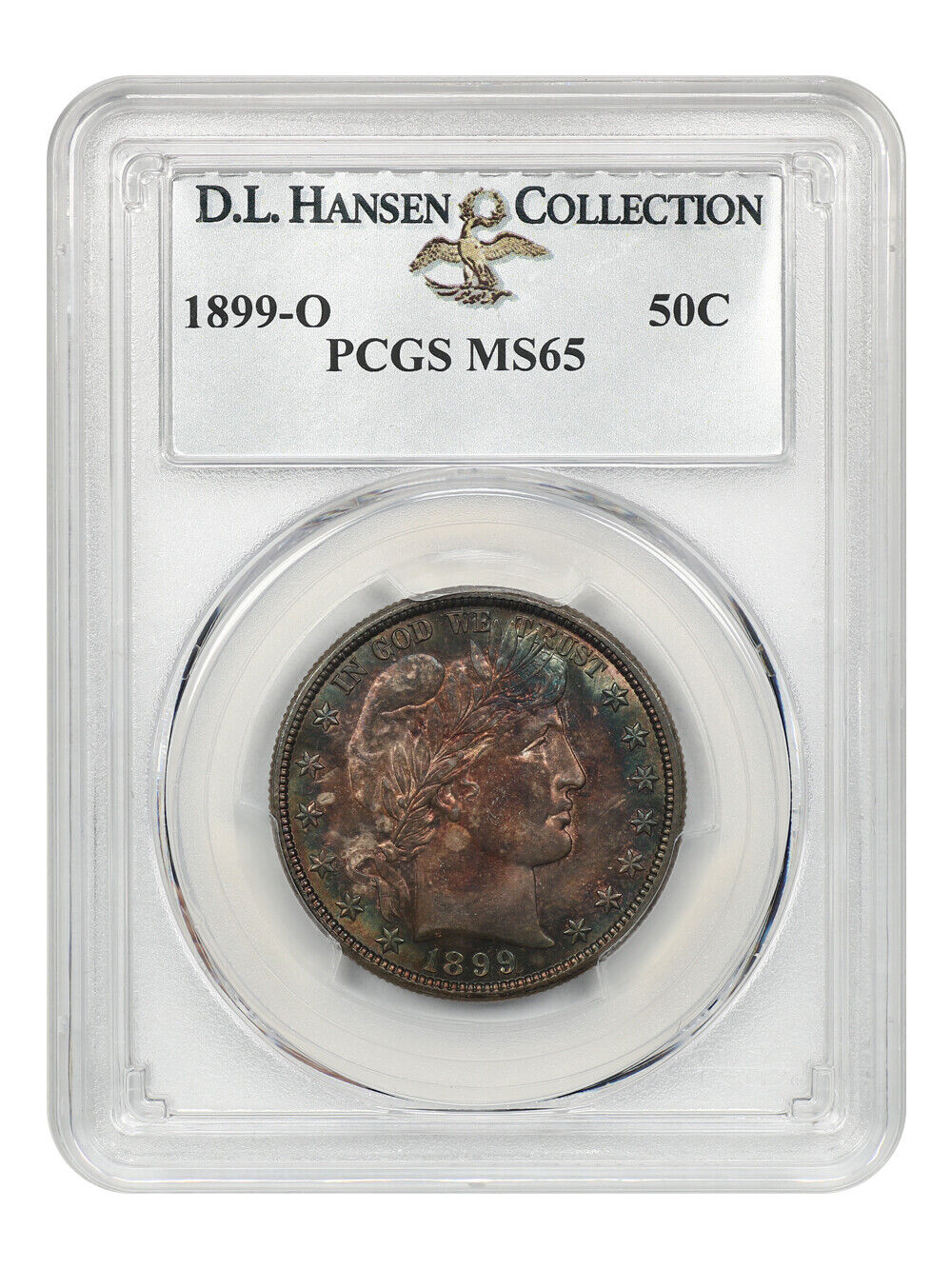 1899-O 50c PCGS MS65 ex: D.L. Hansen