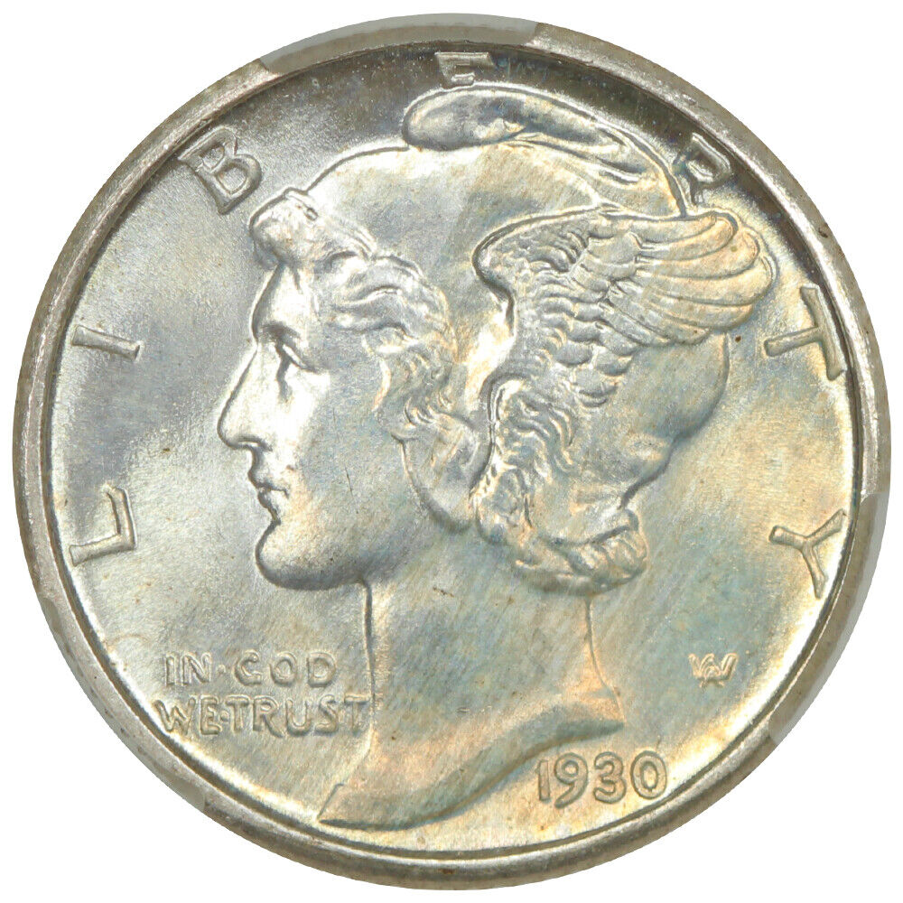 1930 10C CACG MS67+FB ex: D.L. Hansen - Mercury Dime