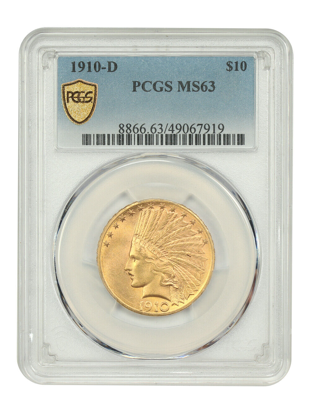 1910-D $10 PCGS MS63 - Indian $10