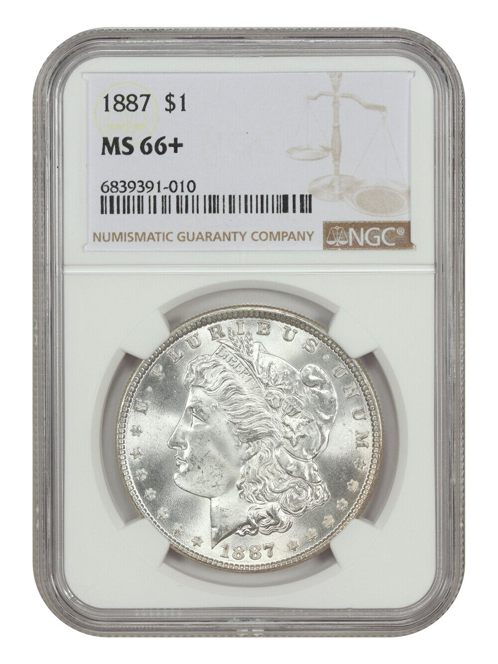 1887 $1 NGC MS66+ - Morgan Dollar