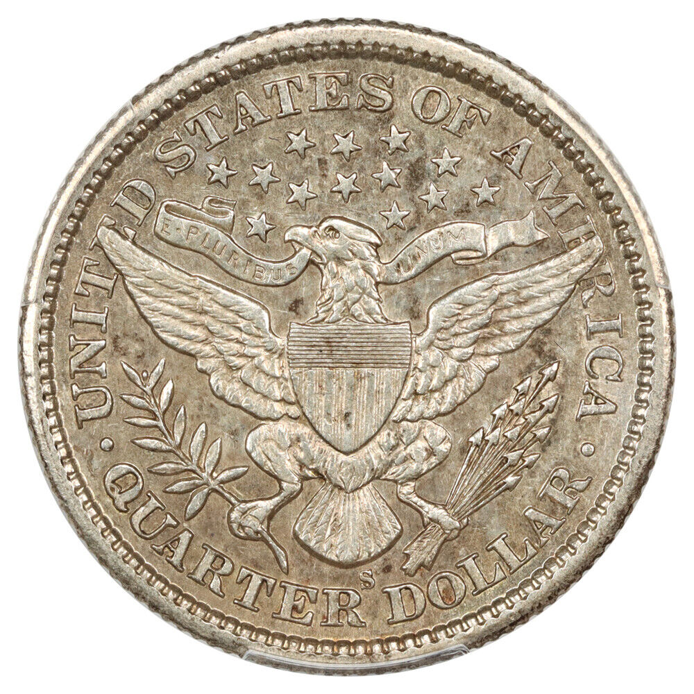 1900-S 25C PCGS AU53 - Barber Quarter