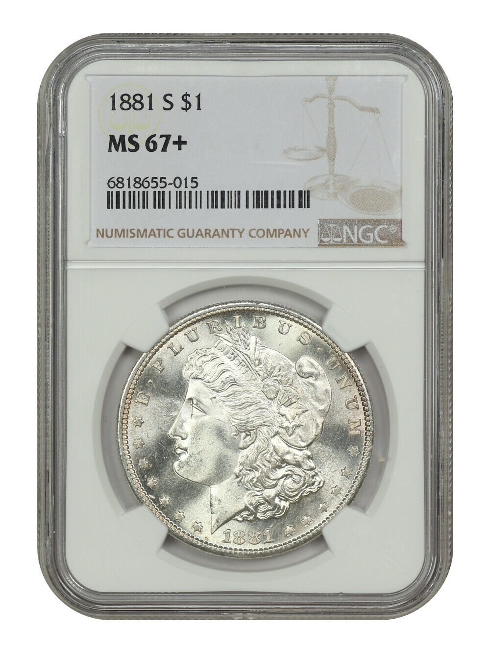 1881-S $1 NGC MS67+ - Morgan Dollar