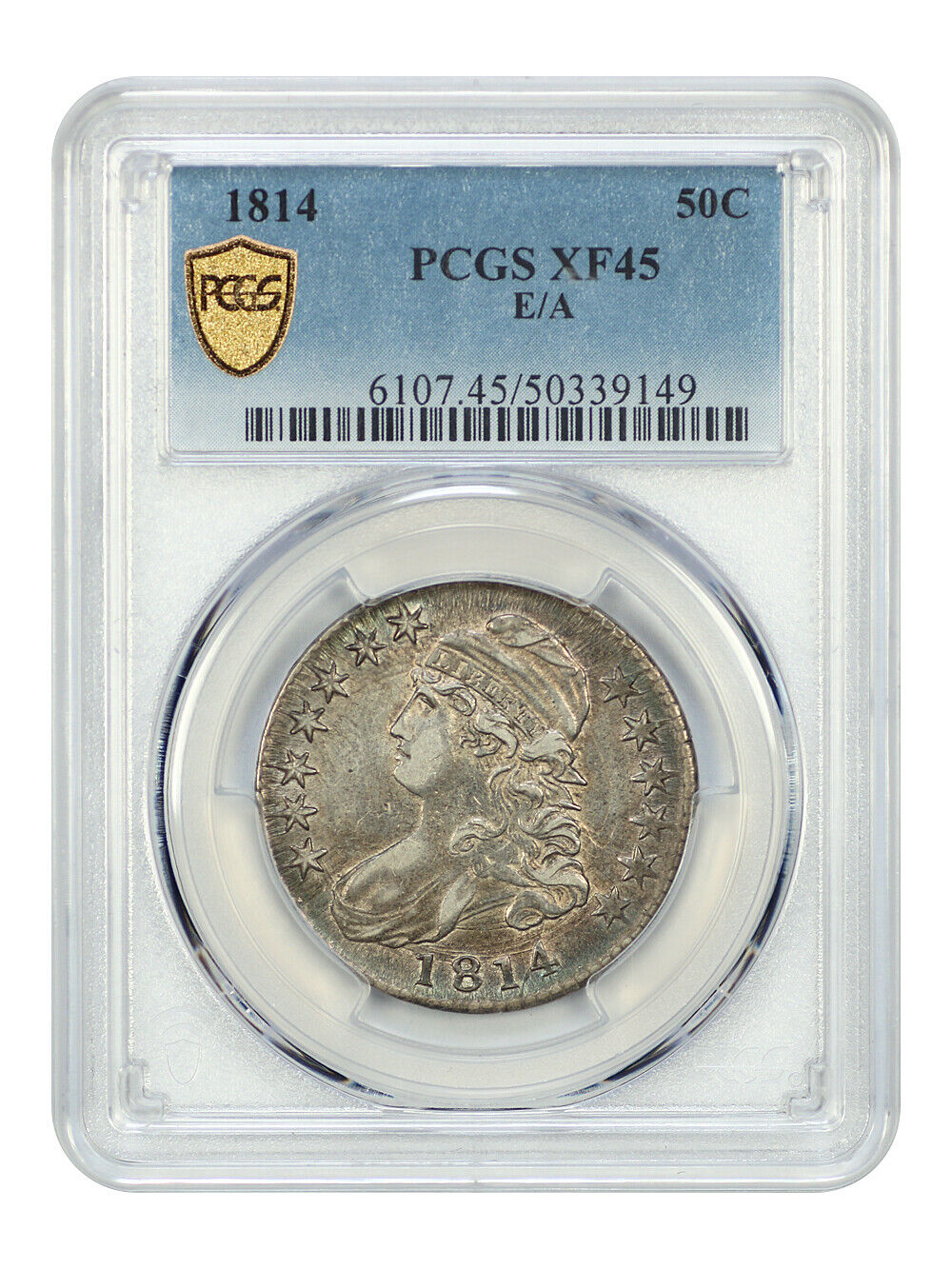 1814 50C PCGS XF45 (E/A) - Capped Bust Half Dollar - Tough Variety!