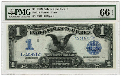 FR. 228 1899 Silver Certificate $1 PMG Choice UNC 66 EPQ - Other