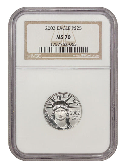 2002 $25 Statue of Liberty NGC MS70