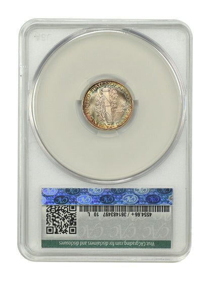 1925-S 10C CACG MS66+FB ex: D.L. Hansen - Mercury Dime