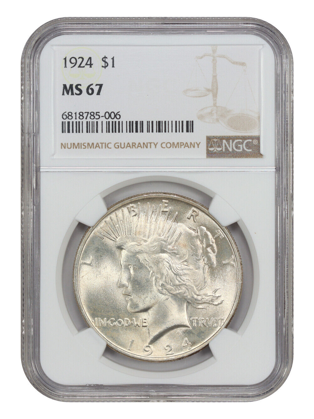 1924 $1 NGC MS67 - Peace Dollar