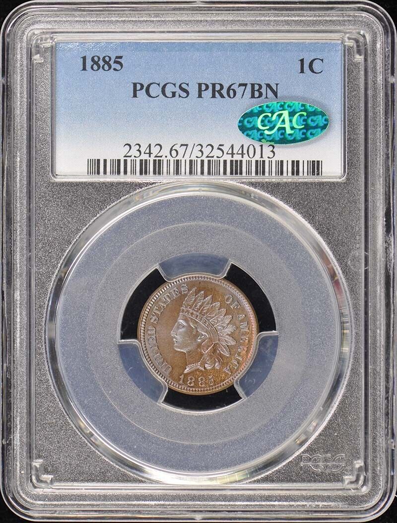 1885 1C Indian Cent - Type 3 Bronze PCGS PR67BN (CAC)