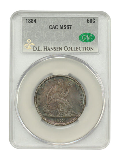 1884 50C CACG MS67 ex: D.L. Hansen - Liberty Seated Half Dollar