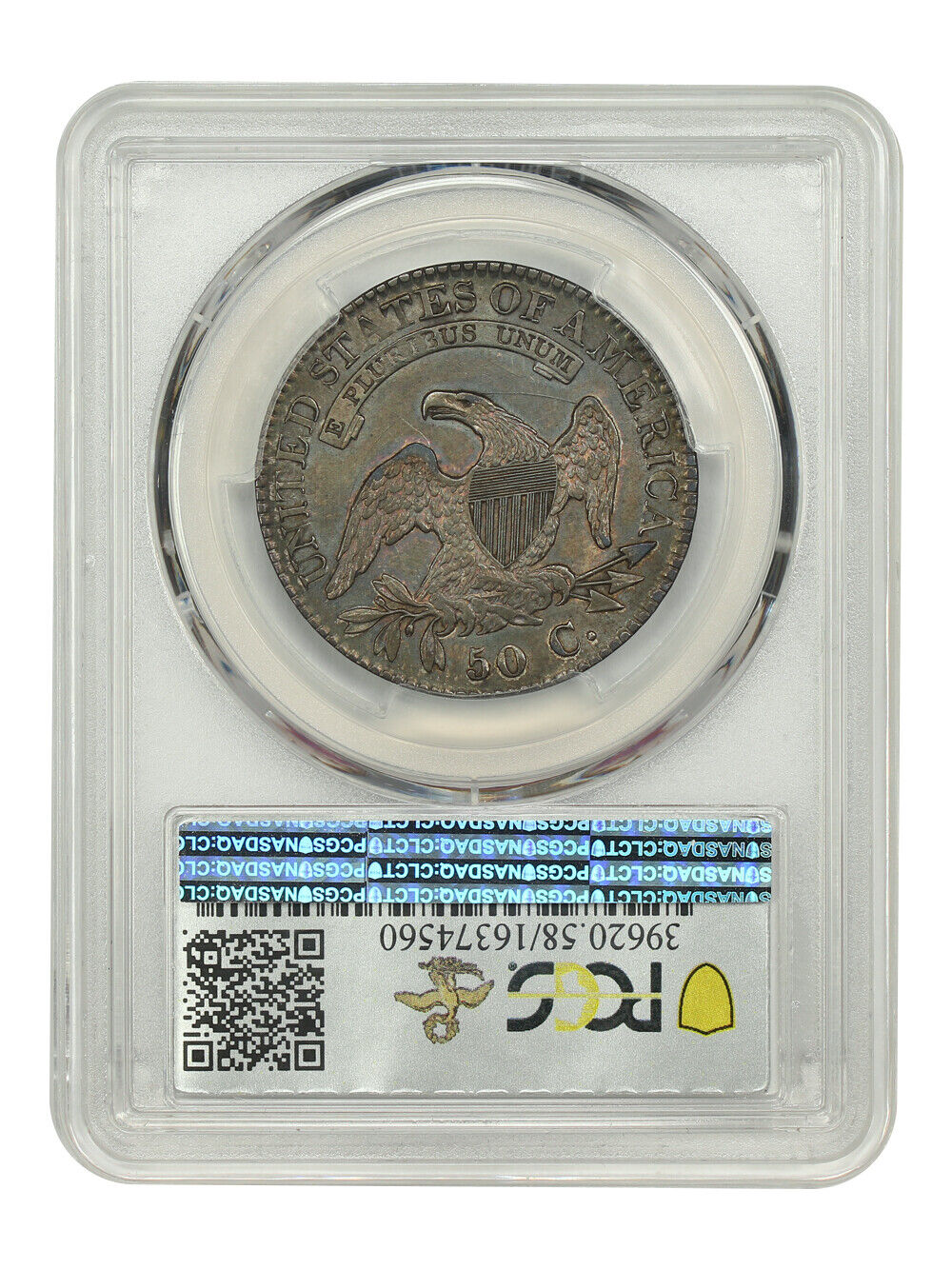 1823 50C PCGS AU58 (O-101, Broken 3) ex: D.L. Hansen