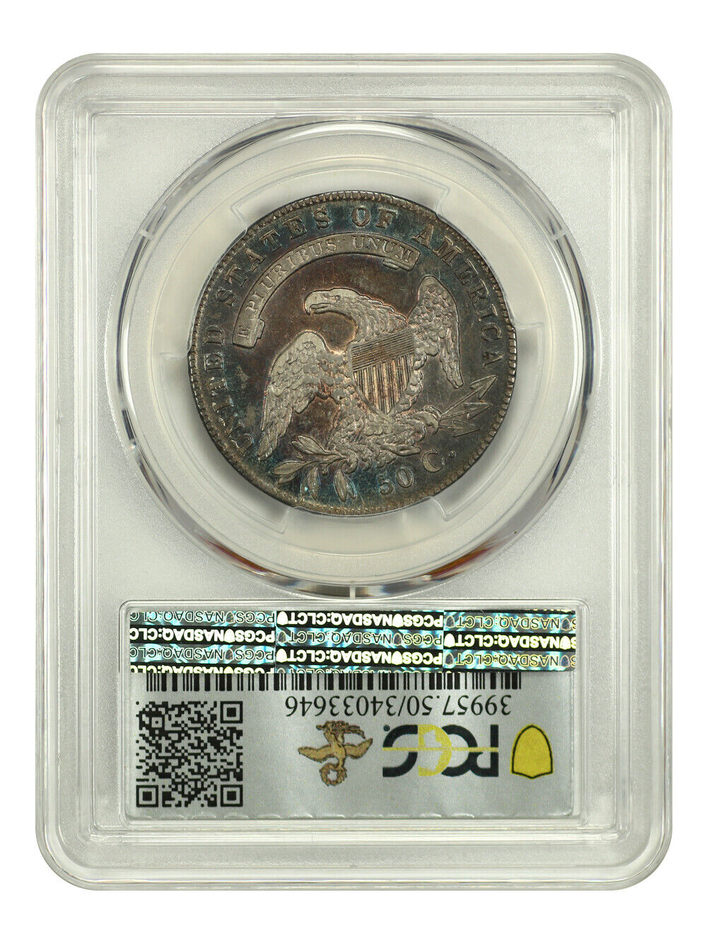 1836/1336 50C PCGS AU50 (O-108a, Lettered Edge) ex: D.L. Hansen