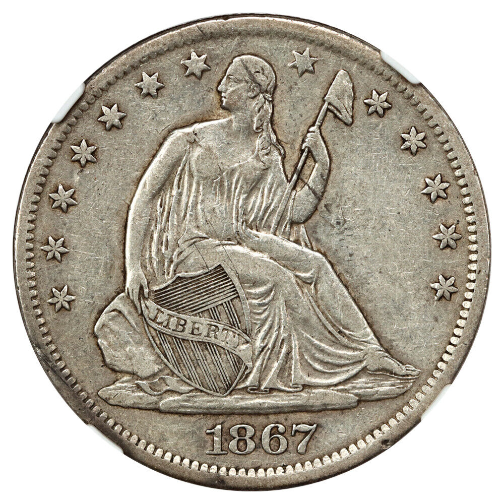 1867-S 50C NGC XF40 - Liberty Seated Half Dollar