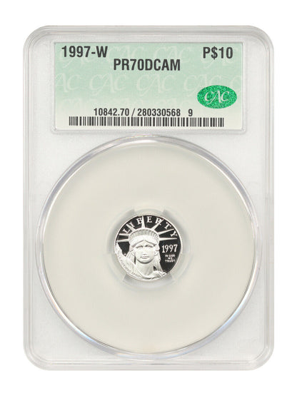 1997-W $10 Platinum Eagle CACG PR70DCAM