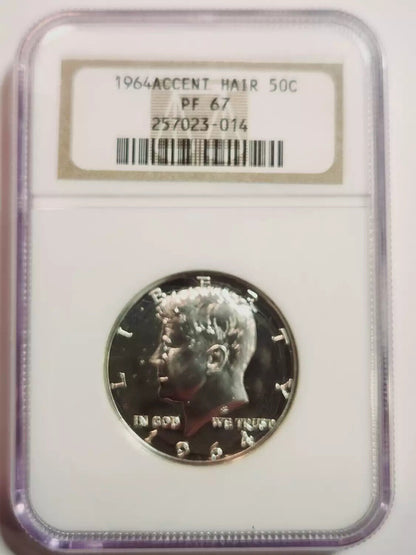 1964 P Half Dollar Kennedy NGC PF-67 ACCENT HAIR