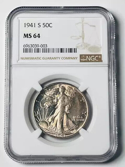 1941 S Walking Liberty Half Dollar NGC MS-64