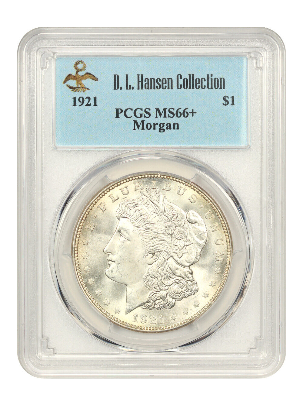 1921 Morgan $1 PCGS MS66+ ex: D.L. Hansen