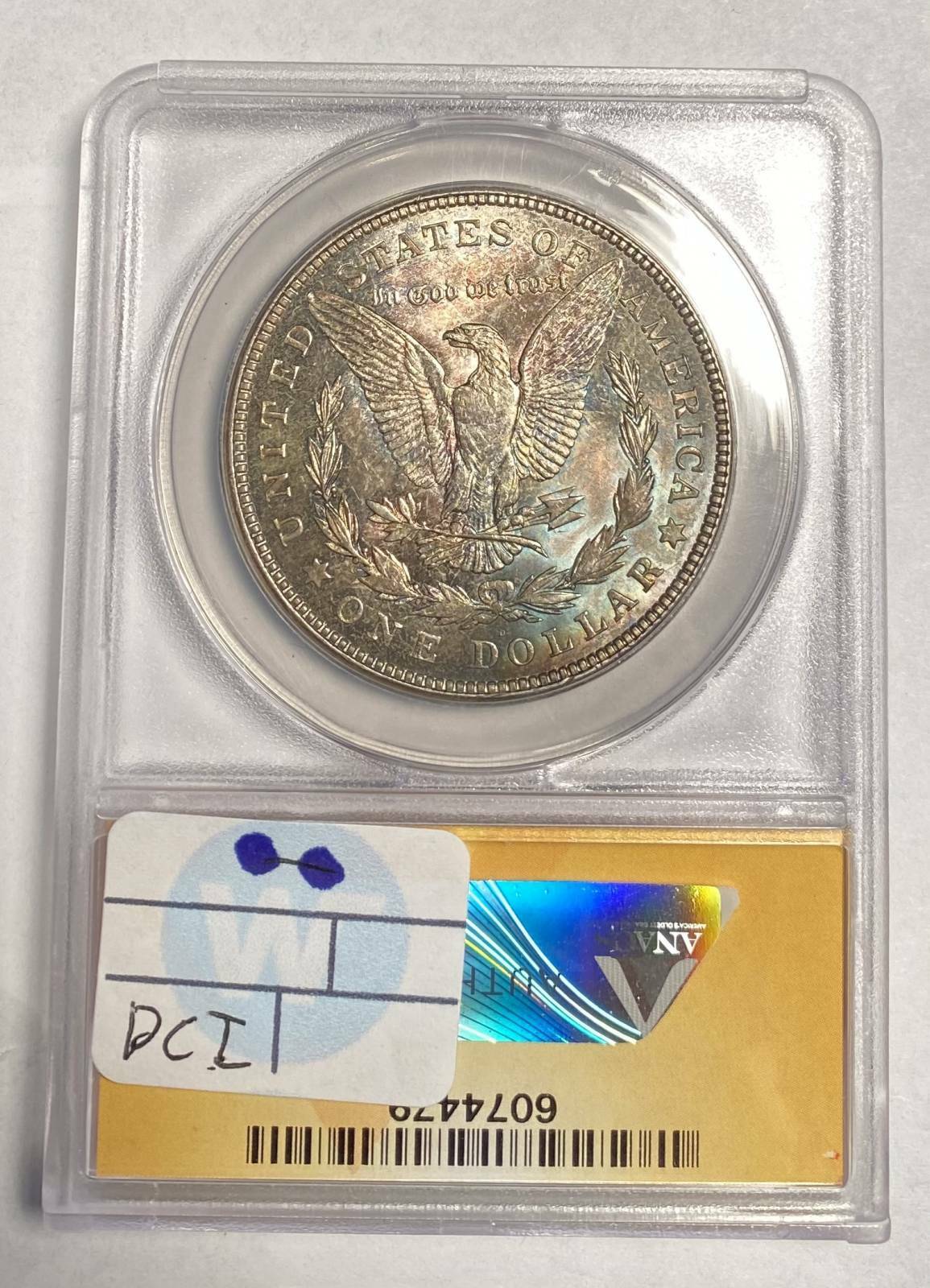 Morgan Silver Dollar 1921 d ANACS MS-64