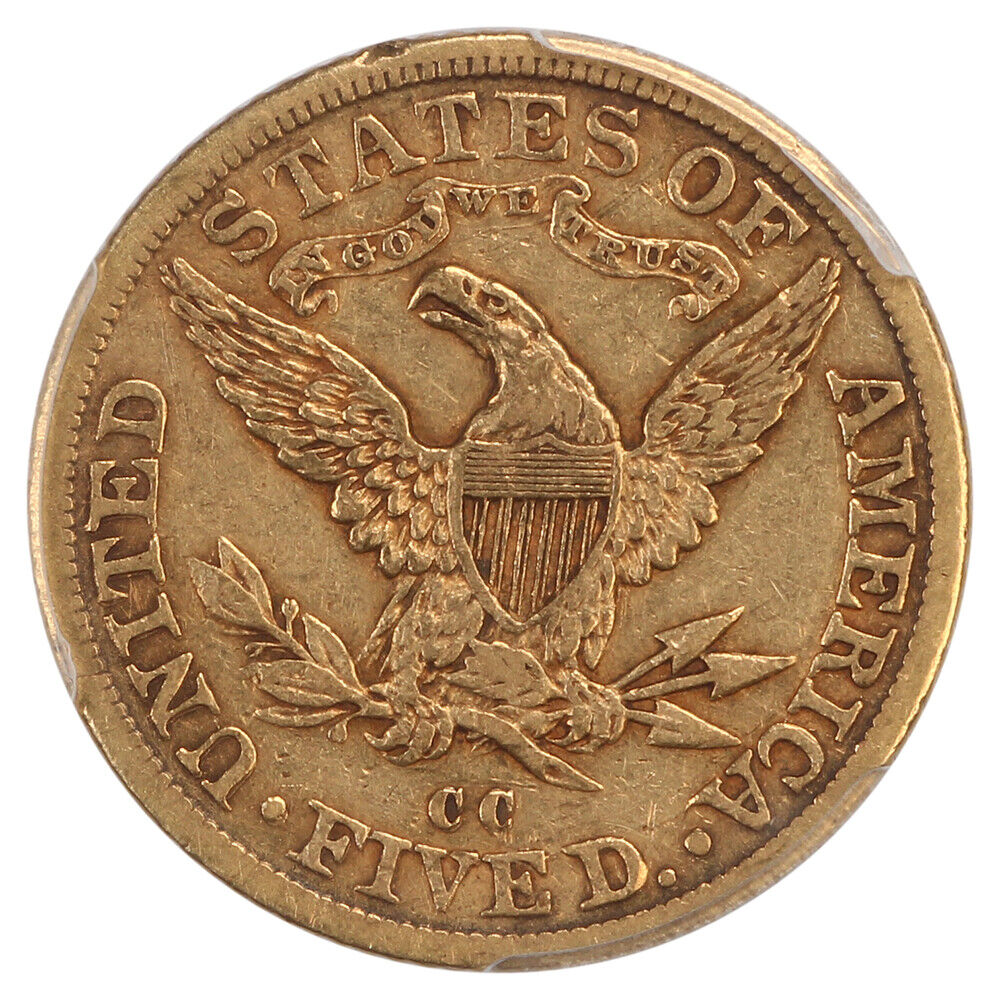 1892-CC $5 PCGS XF45 - Liberty Head $5 - Better Date from Carson City