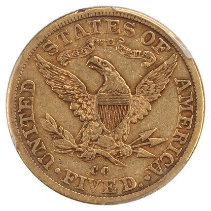 1892-CC $5 PCGS XF45 - Liberty Head $5 - Better Date from Carson City