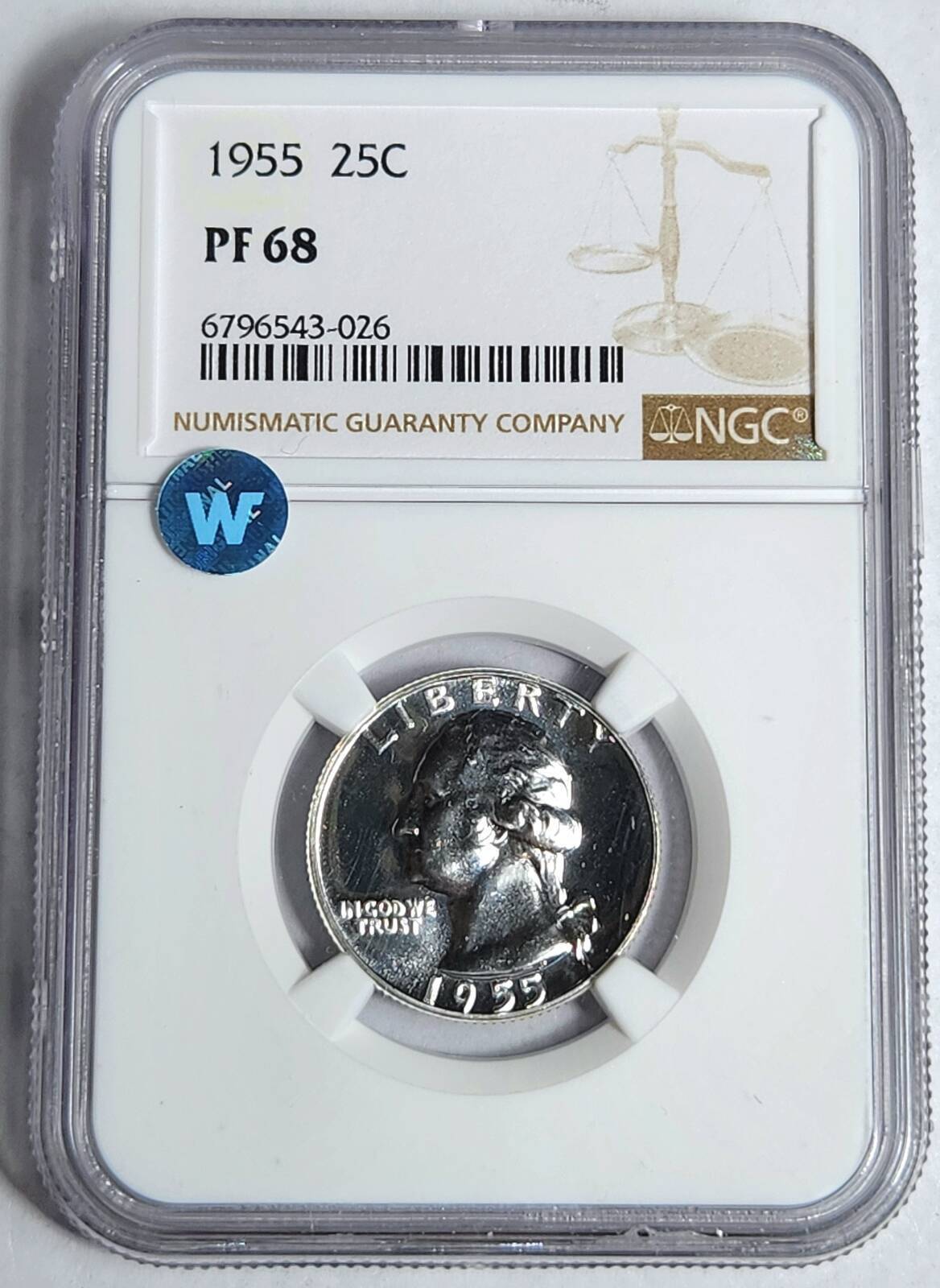 1955 P Washington Quarter NGC PF-68 Sight White