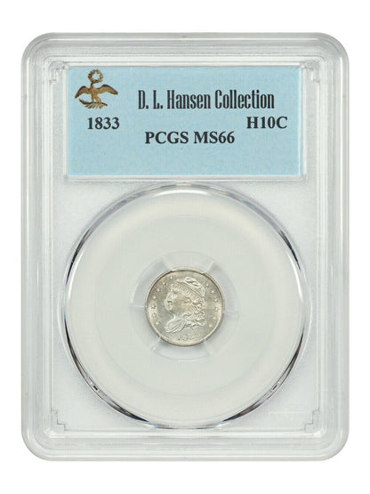 1833 H10C PCGS MS66 ex: D.L. Hansen