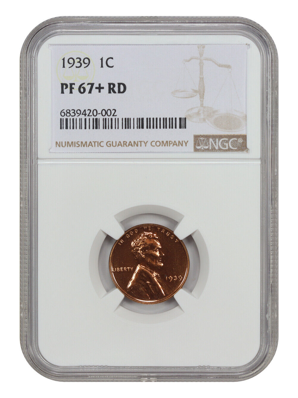 1939 1C NGC PR67+RD - Lincoln Cent (Wheat Reverse)