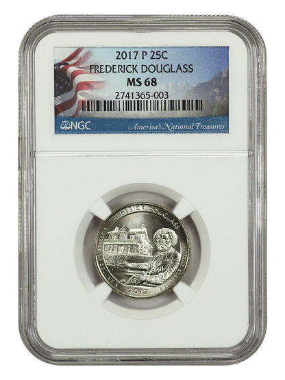 2017-P 25C Frederick Douglass NP NGC MS68 - Type 1 - Clad