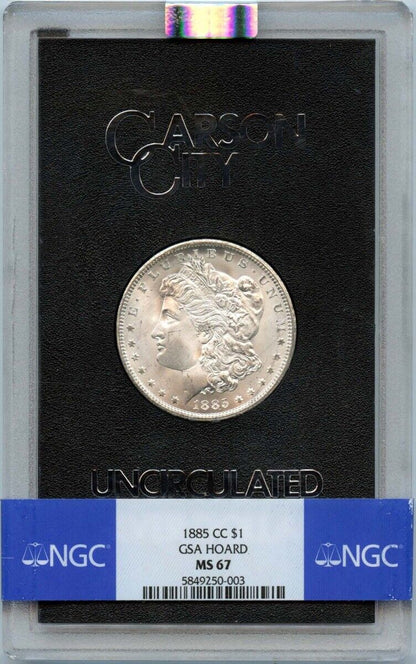 1885-CC Morgan Dollar GSA HOARD S$1 NGC MS67